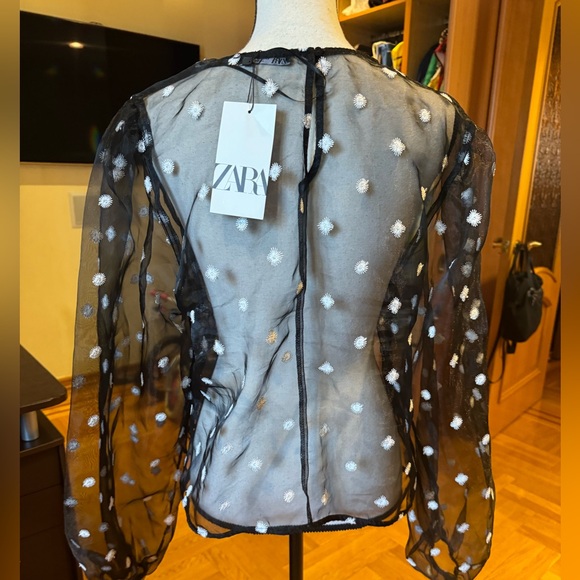 Zara women’s organza blouse blouson sz XL. New with tag - Picture 12 of 16